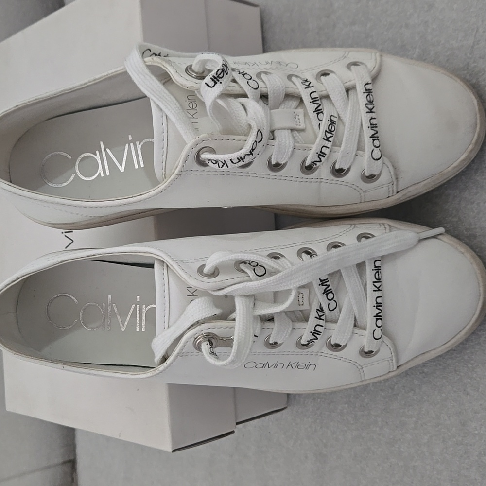 Calvin Klein White Sneakers with Logo Detail